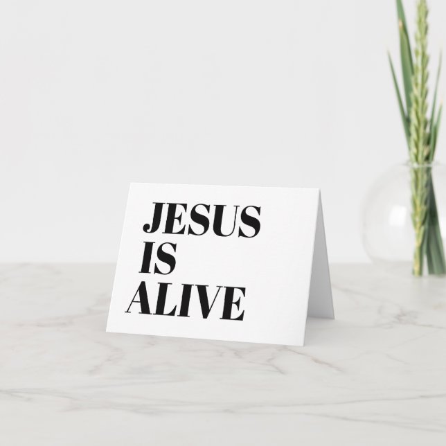 Tarjeta Jesús está vivo Cristo es Risen Cita de Dios No (Anverso)