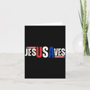 Tarjeta Jesús Estados Unidos salva la bandera patriótica c