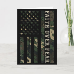 Tarjeta Jesús Fe Sobre Miedo Camuflaje Bandera De Estados