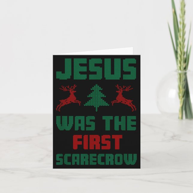 Tarjeta Jesús fue el primer estilo de suéter feo de Ecrow (Anverso)