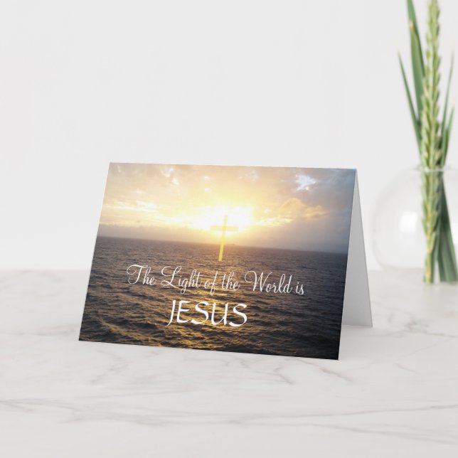 Tarjeta Jesus Holy Cross Ocean Sunset (Anverso)