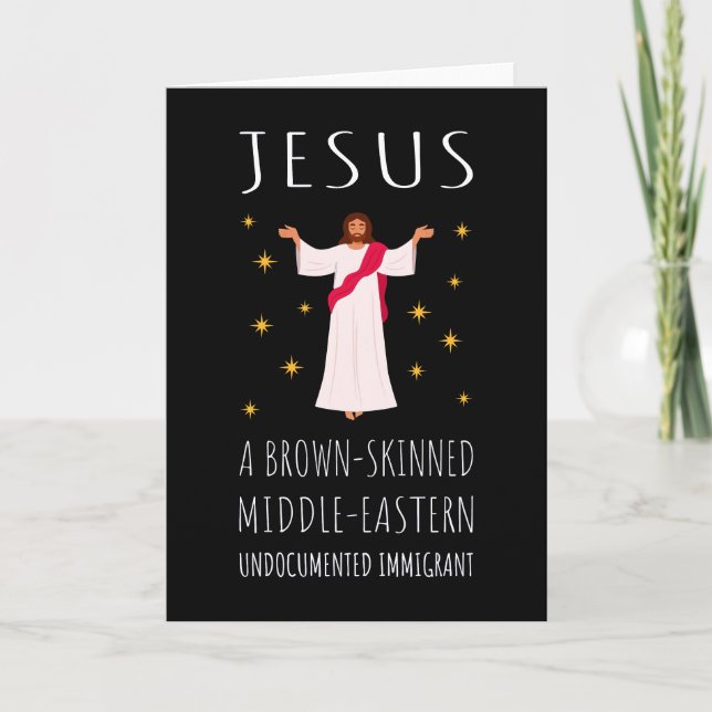 Tarjeta Jesús Inmigrante Indocumentado De Piel Morena I (Anverso)