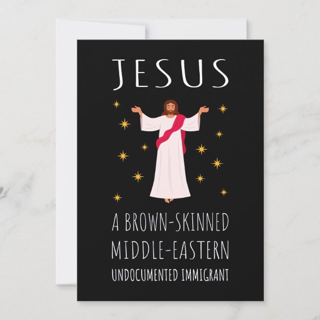 Tarjeta Jesús Inmigrante Indocumentado de Piel Morena I (Anverso)