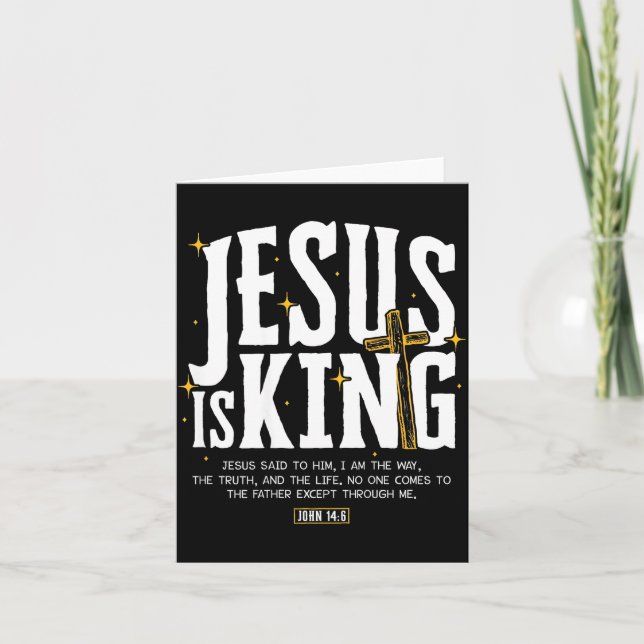 Tarjeta Jesus Is King Bible Verse John 14_6 Christian God  (Anverso)