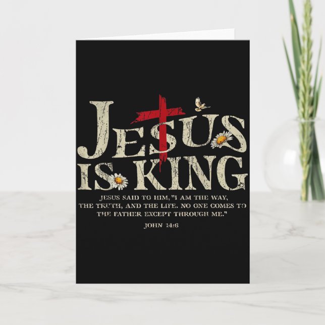 Tarjeta Jesus Is King Bible Verse John 14_6 Christian God  (Anverso)