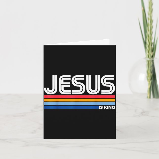 Tarjeta Jesus Is King Christian Cross God Faith Bible Reli (Anverso)