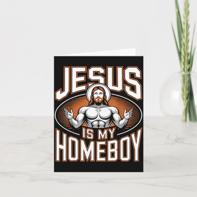 Tarjeta Jesus Is My Homeboy Religious Gym Christian Faith  (Anverso)