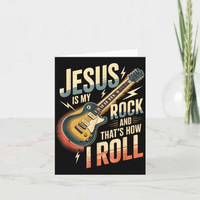 Tarjeta Jesus Is My Rock And That Is How I Roll Christian  (Anverso)