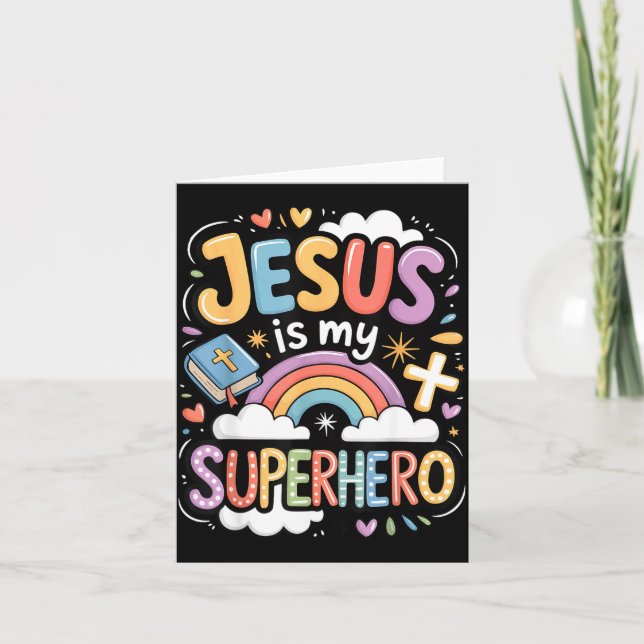 Tarjeta Jesus Is My Superhero  (Anverso)