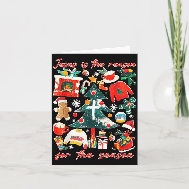Tarjeta Jesus Is The Reason For The Season Christian Faith (Anverso)