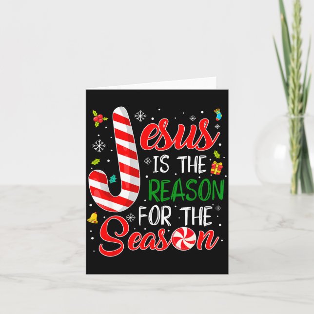 Tarjeta Jesus Is The Reason For The Season Christmas Chris (Anverso)
