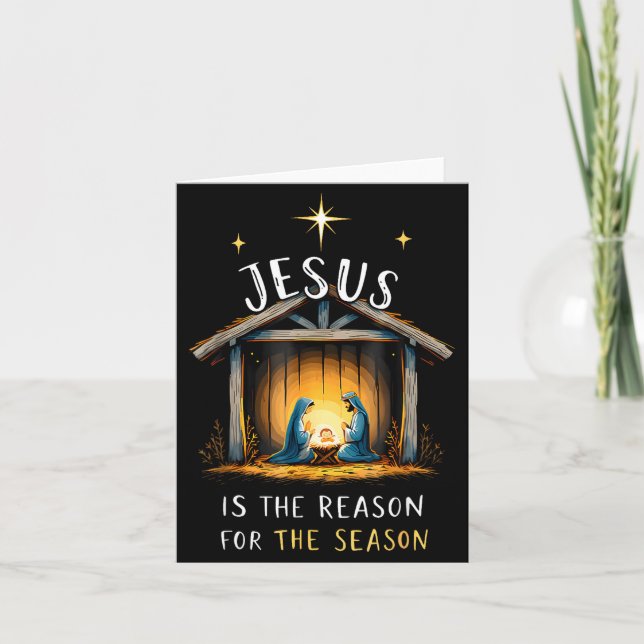 Tarjeta Jesus Is The Reason For The Season Christmas Xmas  (Anverso)