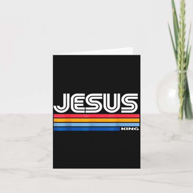 Tarjeta Jesus King Retro Vintage Design  (Anverso)