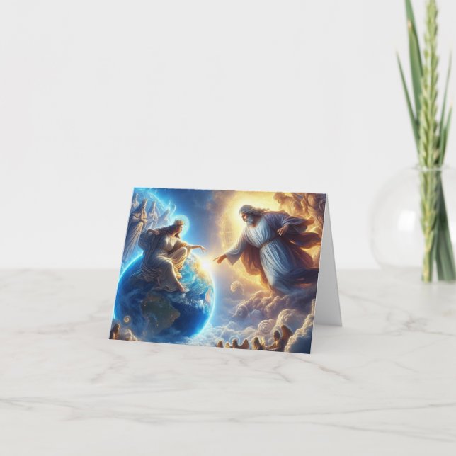 Tarjeta Jesús La mujer tocando la mano de Dios (Anverso)