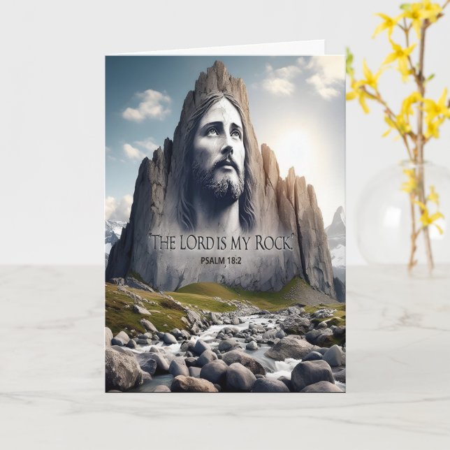 Tarjeta Jesús la Roca de las Edades (flor amarilla)