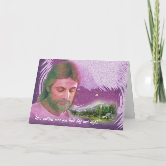 Tarjeta Jesús le mira día y noche (Anverso)