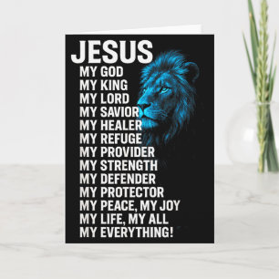 Tarjeta Jesús - León Rey Cristiano Señor Salvador Fe