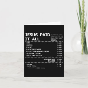 Tarjeta Jesús Lo Pagó Toda La Biblia Cristiana De Dios