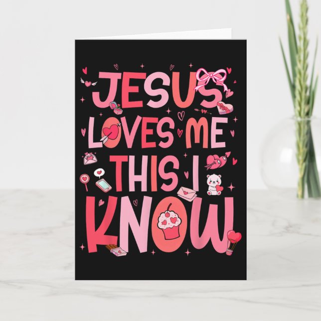 Tarjeta Jesus Loves Me This I Know God Religious Christian (Anverso)