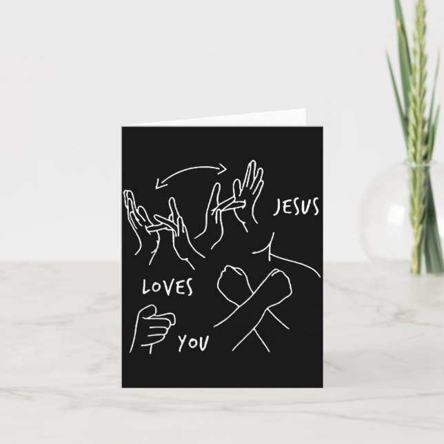 Tarjeta Jesus Loves You Asl Sign Language Christian  (Anverso)