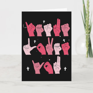 Tarjeta Jesus Loves You Asl Sign Language Christian Valent