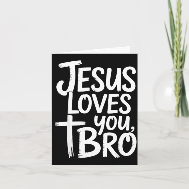 Tarjeta Jesus Loves You Bro Christian Religious  (Anverso)