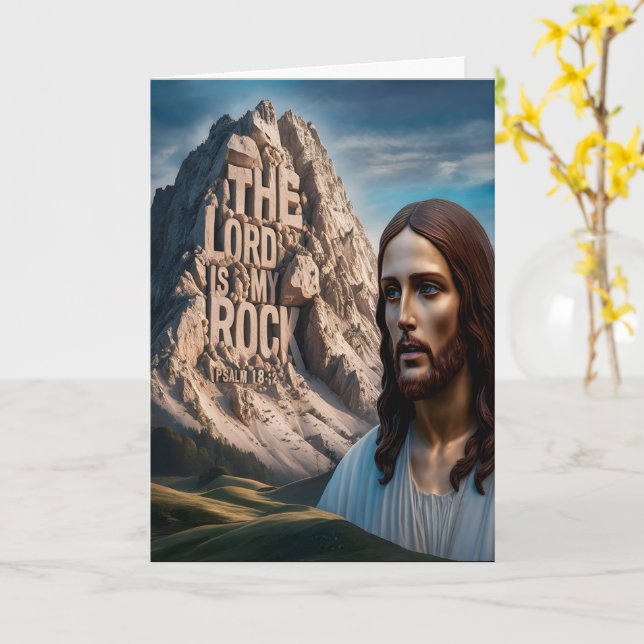 Tarjeta Jesús majestuoso: Guardián de la Montaña (flor amarilla)