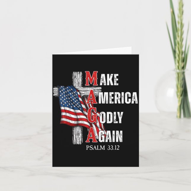 Tarjeta Jesus Make America Godly Again American Patriot Ch (Anverso)