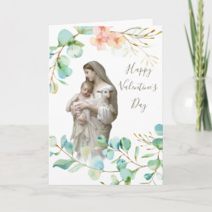 Tarjeta Jesús María Día de San Valentín Católico Relig