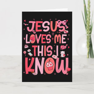 Tarjeta Jesús me ama, esto lo sé Dios Religioso Cristiano