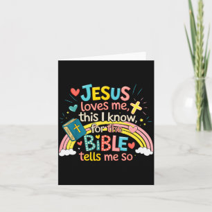 Tarjeta Jesús me ama esto lo sé niños pequeños Jesús
