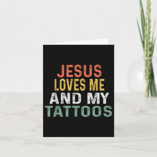 Tarjeta Jesús Me Ama Y A Mi Tatuaje Retro Tattoo Lover