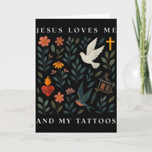 Tarjeta Jesús me ama y mis tatuajes
