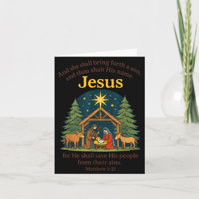 Tarjeta Jesus Nativity Christian Christmas Bible Pjs Toddl (Anverso)