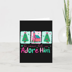 Tarjeta Jesús Navidad Árbol de Navidad Preppy Oh Venid Ado