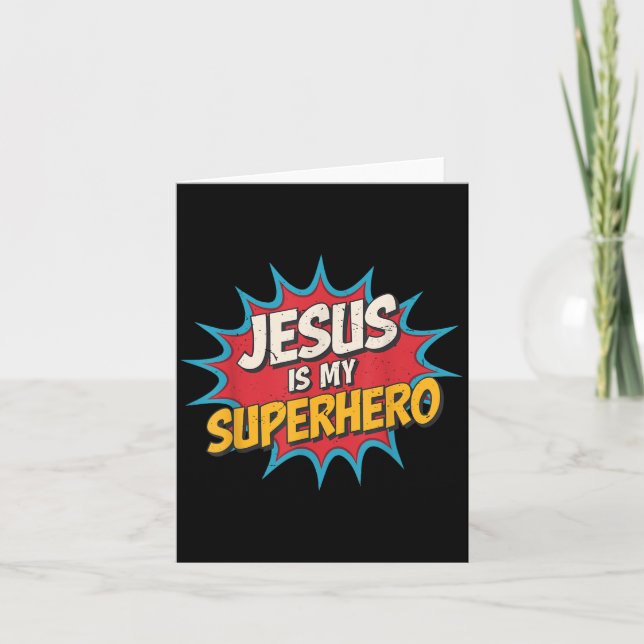 Tarjeta Jesús Niño Es Mi Superhéroe Hijo Cristiano De Dios (Anverso)