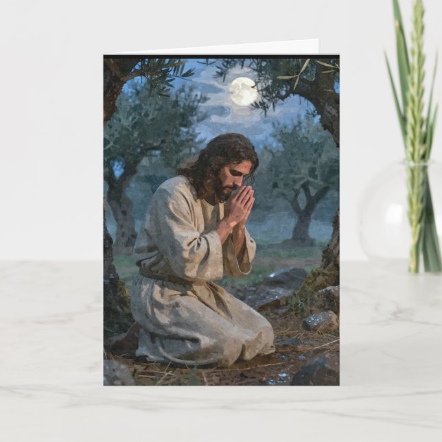 Tarjeta Jesús orando (Anverso)