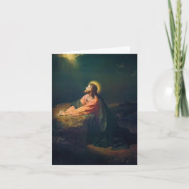 Tarjeta Jesús orando en el huerto de Getsemaní 