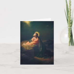 Tarjeta Jesús orando en el huerto de Getsemaní