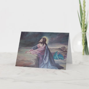 Tarjeta Jesús orando en Getsemaní