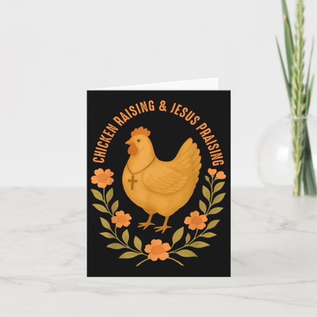 Tarjeta Jesús Predicando Y El Pollo Elevando Graciosa Gran (Anverso)