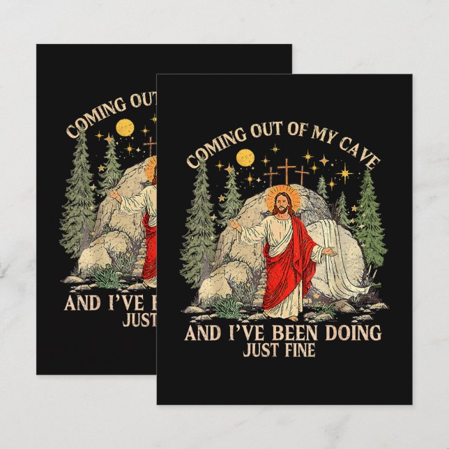 Tarjeta Jesús saliendo de mi cueva (Anverso / Reverso)