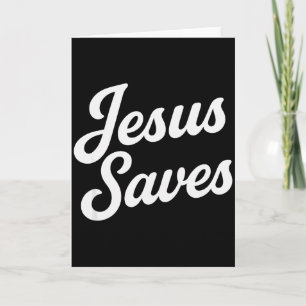 Tarjeta Jesús salva escritura vintage