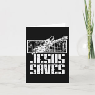 Tarjeta Jesús salva fútbol Christian Goalie Goalk