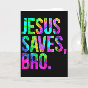 Tarjeta Jesús salva hermano, fe religiosa cristiana cree