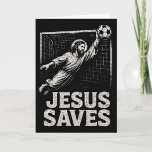 Tarjeta Jesús Salva - Portero de Fútbol Cristiano Inspirad