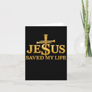 Tarjeta Jesús Salvó Mi Vida Cruz Cristiana Regalo De Fe Ho