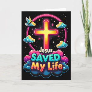 Tarjeta Jesús Salvó Mi Vida Cruz Cristianos Biblia Religió