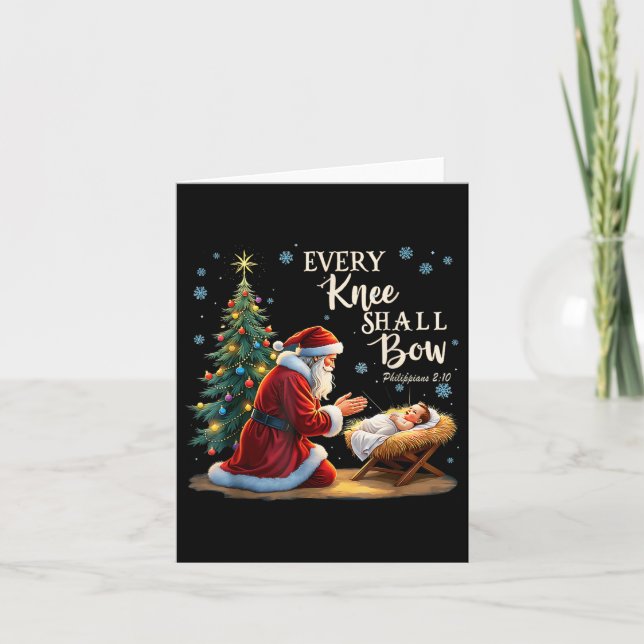 Tarjeta Jesús Santa Navidades Cristianos Navidad Cada Knee (Anverso)