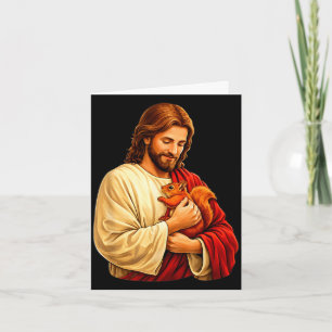 Tarjeta Jesús sosteniendo ardilla cristiano 